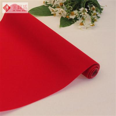 紅色水刺長毛植絨布（A01.C1.0028)